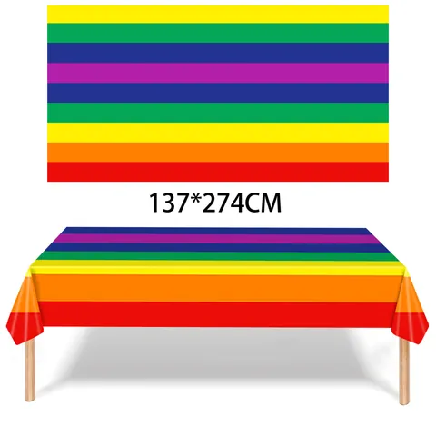 Verjaardag Klassieke Stijl Regenboog Plastic Papier Feestservies Servies 1 Set