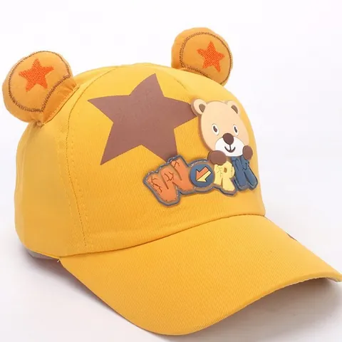 Kinder Süßer Cartoon Bärenohren Baseballkappe Für Mädchen Sonnenschutz Sommer Outdoor Reisen Polyamid Sonnenhut Verstellbare Entenzungenkappe
