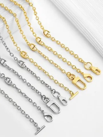 Collana Con Chiusura A Ginocchiera In Acciaio Inossidabile 304 Placcato Oro 16k Placcato Oro Bianco Stile Moderno Carino Con Naso Di Maiale