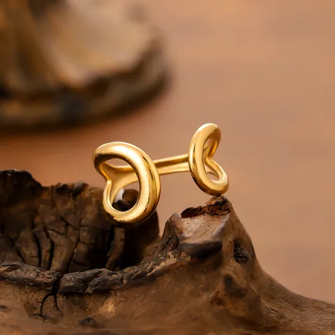 Anello Aperto a Goccia d'Acqua Cava in Acciaio Inossidabile Minimalista Vintage da Donna Anello da Dito Geometrico Regolabile Gioielli di Moda