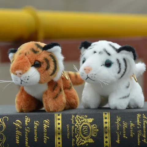 Simpatico Portachiavi di Peluche a Forma di Tigre Morbido Giocattolo di Peluche in Poliestere per Decorazione Zaino Regalo per Donne