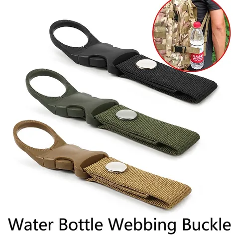 Clip Táctico para Botella de Agua al Aire Libre Gancho de Correas de Nylon para Cinturón Mochila Montañismo Senderismo Viajes
