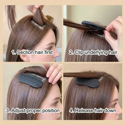Invisible Seamless Hair Volumizing Pad For Women Fluffy Hair Root Lift Tool Black Brown Hair Base Insert Clip Breathable Hair Styling Accessories