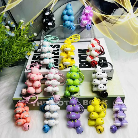 Cartoon Cute Sanrio Stacking Fun Pendant Couple Car Bag Keychain Accessory Small Gift
