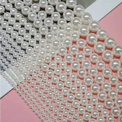 Perles Artificielles Blanches Haute Brillance pour Création de Bijoux DIY Rondes Opaques Style Mer du Sud Imitation Perles de Coquillage