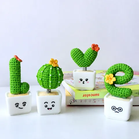 Creative Resin Cactus Succulent Ornaments With LOVE Letter Design For Car Interior Desktop Decor Valentine's Day Gift