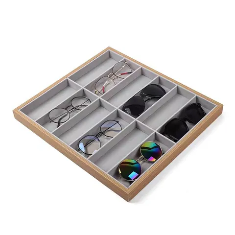 Dichteplatte Holz Minimalistischer Klassischer Stil Quadratische Brillen Displayplatte Schmuckregal
