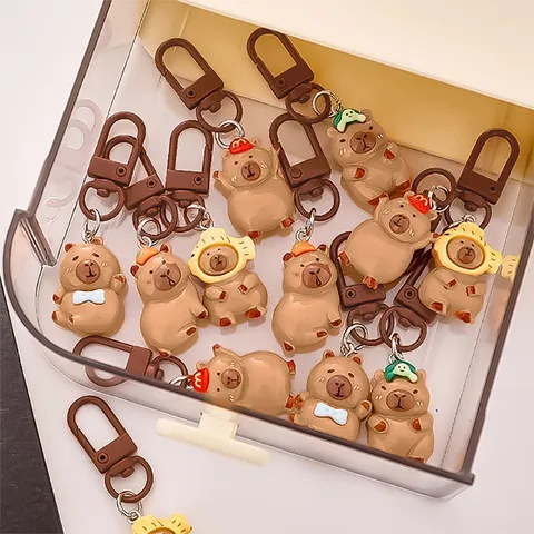 Cute Animal Capybara Synthetic Resin Alloy Unisex Bag Pendant Keychain