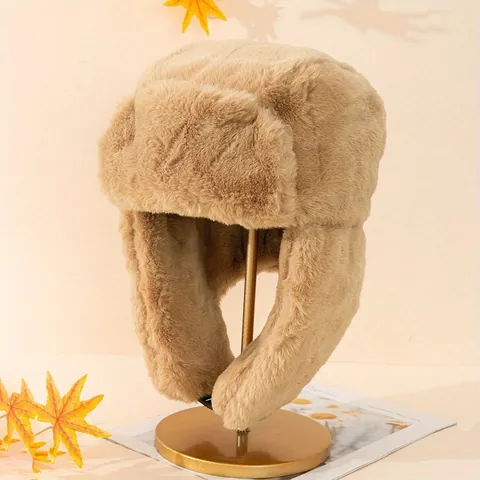 Gorro Ushanka De Invierno Grueso Piel Sintética Trampero Para Hombre Mujer Cálido Bordado Protección De Oídos Esquí
