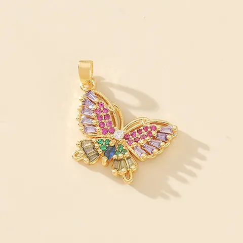 Mode Mikro Zirkonia Anhänger Für Damen Kupfer Vergoldet Schmetterling Schlange Kreuz Religiöse Schlüsselbein Kette Zubehör