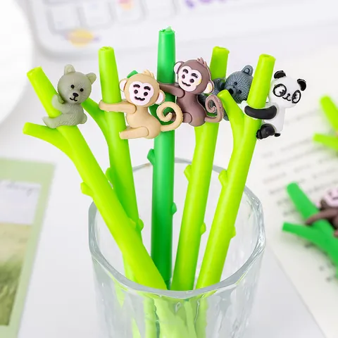 Creative Plant Modeling Soft Plastic Cactus Gel Pen Learning Office Stationery Water-Based Sign Pen Cute Student Pen