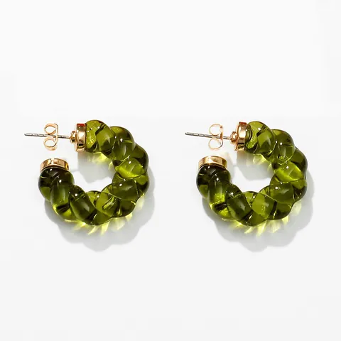 Orecchini In Resina Stile Ig Placcati In Oro 18k