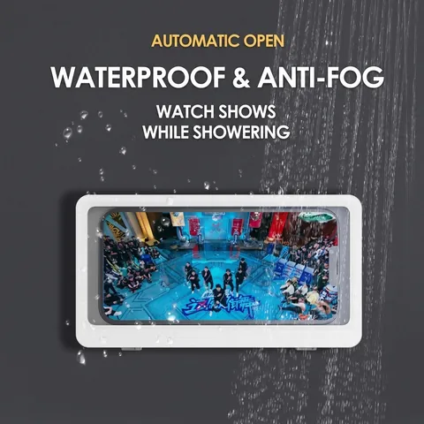 Wandmontage Wasserdichte Handybox Für Badezimmer Dusche Hochempfindlicher Touchscreen Ohne Bohren Universal Aufbewahrungsbox Halter