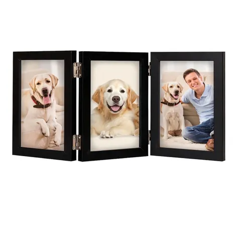 Multi Opening Folding Photo Frame Artificial Wood Minimalist Desktop Hinged Picture Display Modern Home Decor