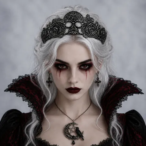 Corona Halloween Gotica Tiara Lega Rhinestone Teschio Pipistrello Ragno Copricapo Regina Oscura Accessorio Festa