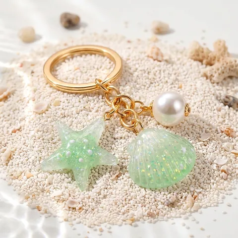 Breloques Étoile De Mer Coquillage En Résine Pailleté Transparent Accessoires DIY Pour Pinces À Cheveux Chaussures Sac Doux