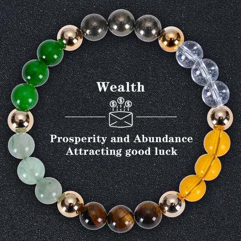 Natural Citrine Tiger Eye Beaded Bracelet For Women Men Prosperity Abundance Yellow Natural Stone Elastic Bracelet Fashion Hand Jewelry Gift