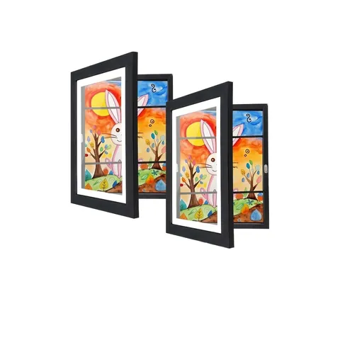 Kids Art Frame For Artwork Changeable Front Opening Storage Display Frame Wood Gallery Wall Hanging Or Tabletop