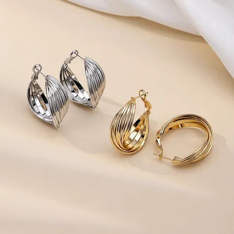 Mobius Gedraaide Grote Creolen Met 925 Sterling Zilver Stift Koper Verguld Geometrische Mode Sieraden Voor Vrouwen