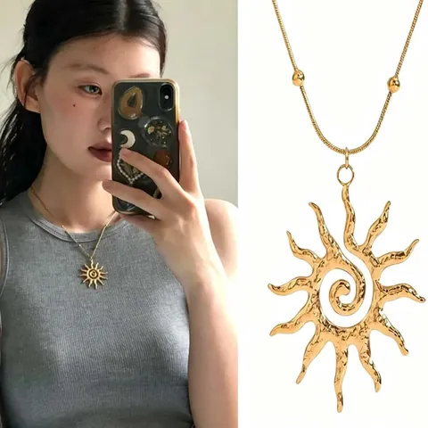 Accessori Di Gioielleria Con Pendente Sole Luna In Acciaio Inossidabile 304