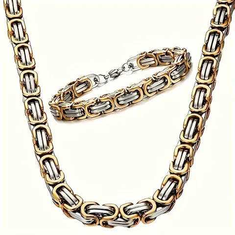 Collar De Moda Hip-hop De Acero Inoxidable Puro Para Hombres Cadena Imperial Gruesa De 8 Mm De Ancho De Acero Titanio