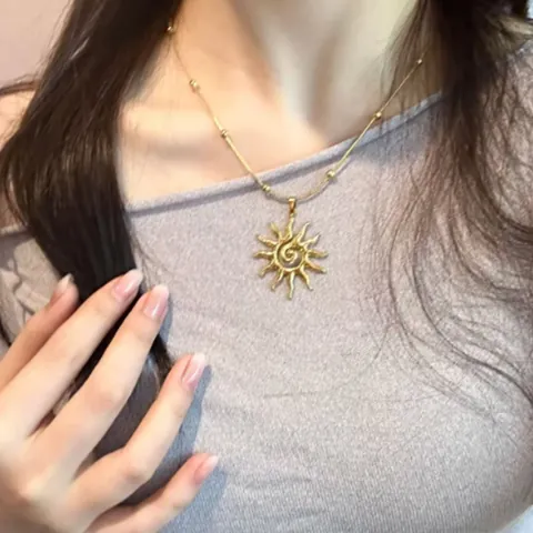 Accessori Di Gioielleria Con Pendente Sole Luna In Acciaio Inossidabile 304
