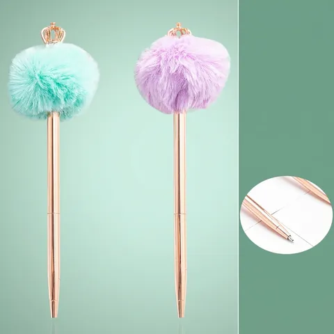 Luxus Metall Kugelschreiber Mit Krone Bommel Schwan Flamingo Dekor Roségold Mädchenhafter Schreibstift Für Büro Schule Schreibwaren Geschenk