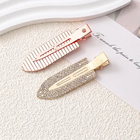 Pinza para el Cabello de Aleación de Estilo Coreano con Strass y Perla Artificial para Mujer Pinza de Pico de Pato Puntiaguda Sin Costuras