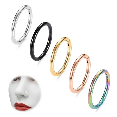 G23 Titanlegierung Scharnier Clicker Nasenring Hoop Nahtlose Lippen Ohr Knorpel Piercing Schmuck Minimalistische Unisex Körperschmuck