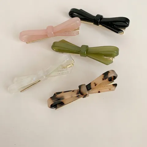 Pince à Cheveux Nœud en Acétate Fait à la Main Style Français Coréen Élégant Pince Latérale Bec de Canard Accessoires Cheveux Femme