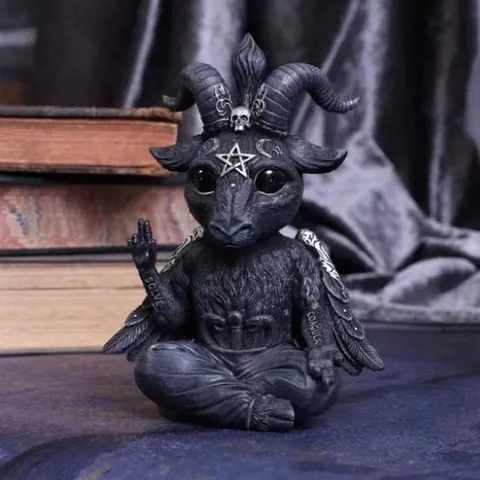 Baphomet Goat Statue Resin Occult Sculpture Gothic Home Decor Satanic Idol Figurine Mystical Desk Ornament Halloween Gift