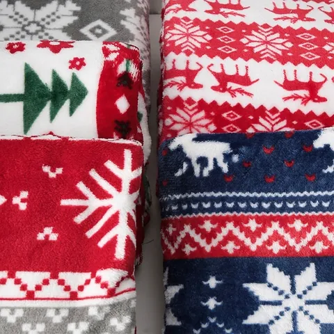 Kerstprint Flanellen Stof Dubbelzijdige Koraalvlies Zachte Warme Stof Voor DIY Naaien Loungewear Deken Rendier Patroon