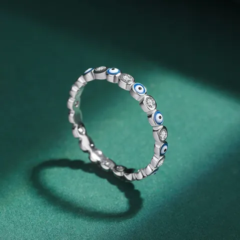 925 Sterling Silver Zircon Devil'S Eye Rings