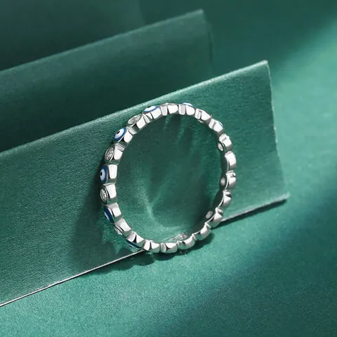 925 Sterling Silver Zircon Devil'S Eye Rings