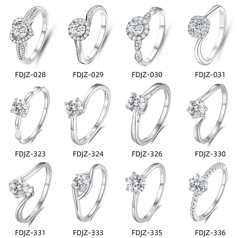 925 Sterling Silver Moissanite Heart Shape Rings