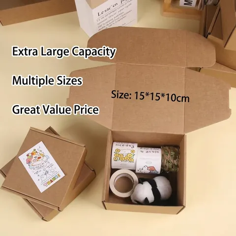 Cajas de Avión de Papel Kraft Cuadradas Cajas de Envío Para Embalaje Regalo Ropa Papelería Cartón Corrugado Endurecido
