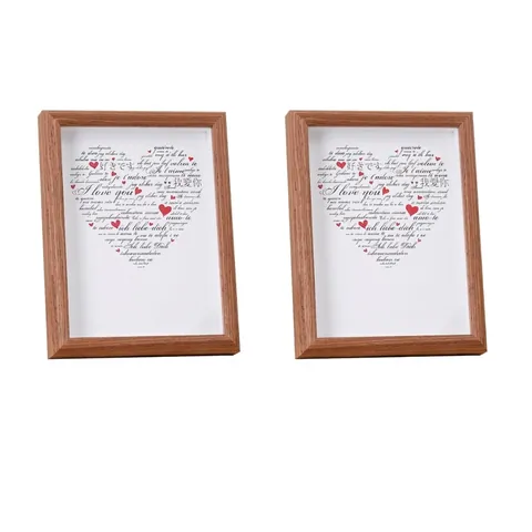 Photo Frame MDF Wood Heart Shape Multi Language I Love You Desktop Decor Valentine Day Gift