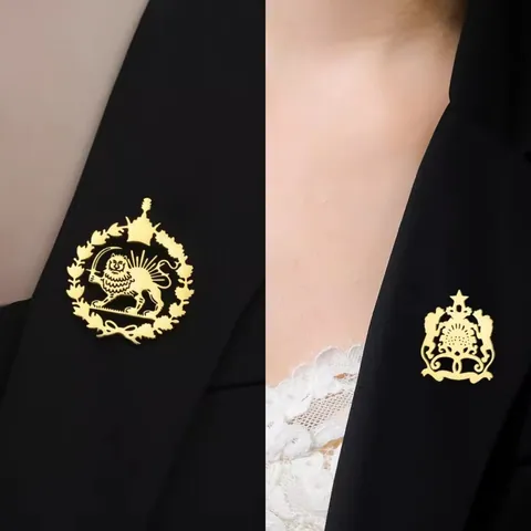 Morocco Coat Of Arms Brooch Stainless Steel Royal Crest Hollow Out Suit Lapel Pin For Men Women Vintage Jewelry Gift