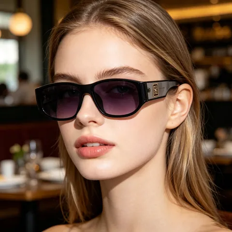 Square Frame Sunglasses Women Fashion European Rectangle UV400 Protection Eyewear PC Material Metal Hinge Vintage Shades
