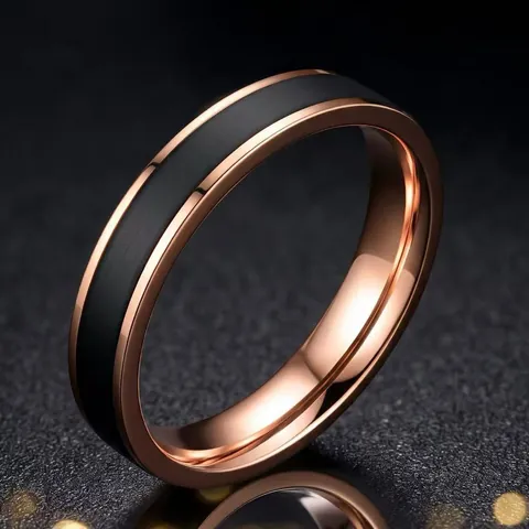 Ring Edelstahl Titan Geometrisch Minimalistisch Emaille Inlay Wasserdicht Nicht Verblassend Schmuck Für Frauen