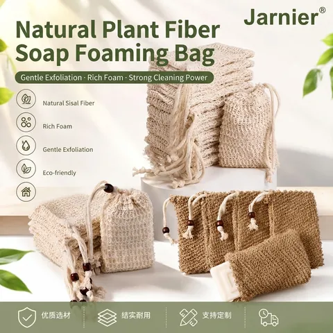 Seifenbeutel Natürliche Sisal Schaumnetz Netzbeutel Kordelzug Mit Holzperle Peeling Scrubber Dusche Zubehör