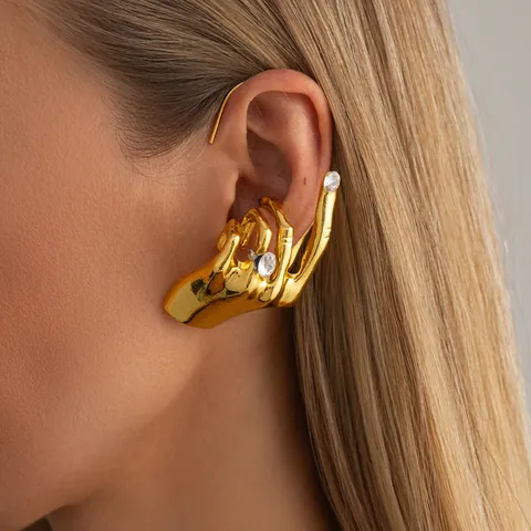Ear Cuff Sirena Lega Perla Artificial Barocca Imitazione Gancio Orecchio Vintage Oceano Mitico Gioielli Per Donna