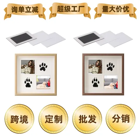 Cornice Per Foto Commemorativa Impronta Di Zampa Di Animale Legno DIY Ricordo Con Tampone Inchiostro Per Cane Gatto