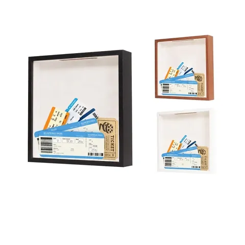 Shadow Box Memory Archive Frame Wooden Ticket Collection Display Case For Travel Concert Movie Tickets Home Decor