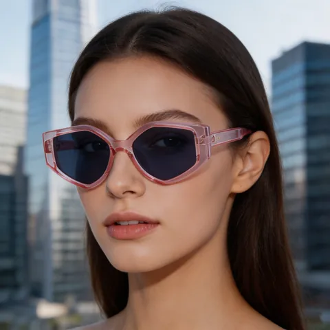 Trendy Polygon Sunglasses Women Men UV400 Protection PC Frame Geometric Diamond Retro Outdoor Travel Fashion Eyewear