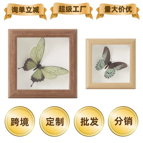 Holz Fotorahmen Nordisch Minimalistisch Holzstruktur Heimdeko Tischplatte Wandbehang Display Organisches Glas
