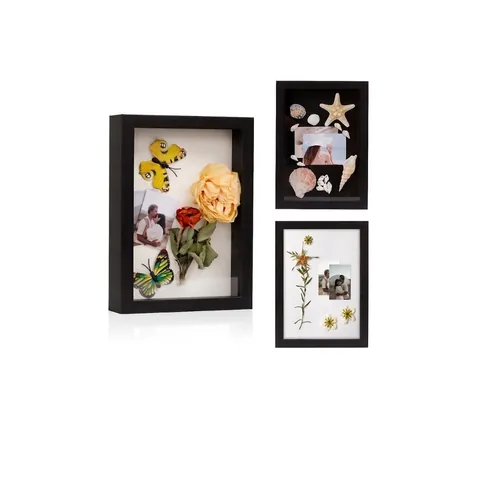 Deep Shadow Box Display Frame MDF Wood Memory Box For Dried Flowers Specimens Keepsake Home Decor Tabletop Wall Mount