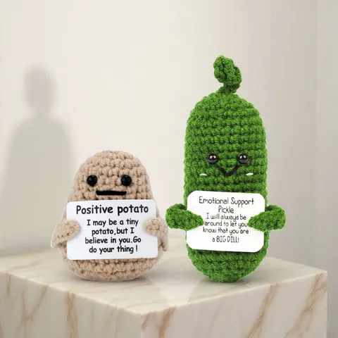 Muñeca De Ganchillo De Punto De Apoyo Emocional Positivo Adorno Hecho A Mano Decoración De Mesa Regalo De Curación