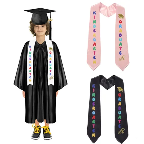 Kinderen Kleuterschool Afstuderen Sjerp Satijn Stola Kindergarten Graduate Print Voor Peuterschool Ceremonie Viering