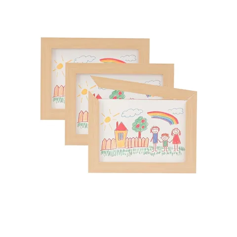 Kinder Kunst Rahmen Holz Front Öffnung Magnetisch Lagerung Für Kinder Kunstwerk Haus Dekor Wand Display